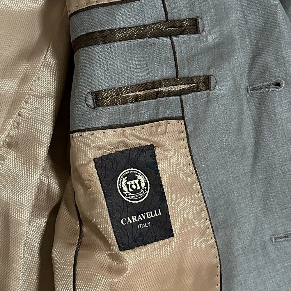 Caravelli Slim Fit Blazer Men's Tan Sport Coat Suit Jacket 40R
